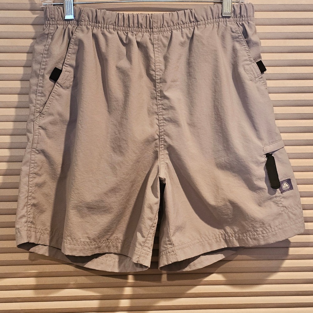 Nike ACG Mens Cargo‎ Shorts Tan Khaki Nylon Hiking Outdoor Size Small S 4-6